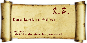 Konstantin Petra névjegykártya
